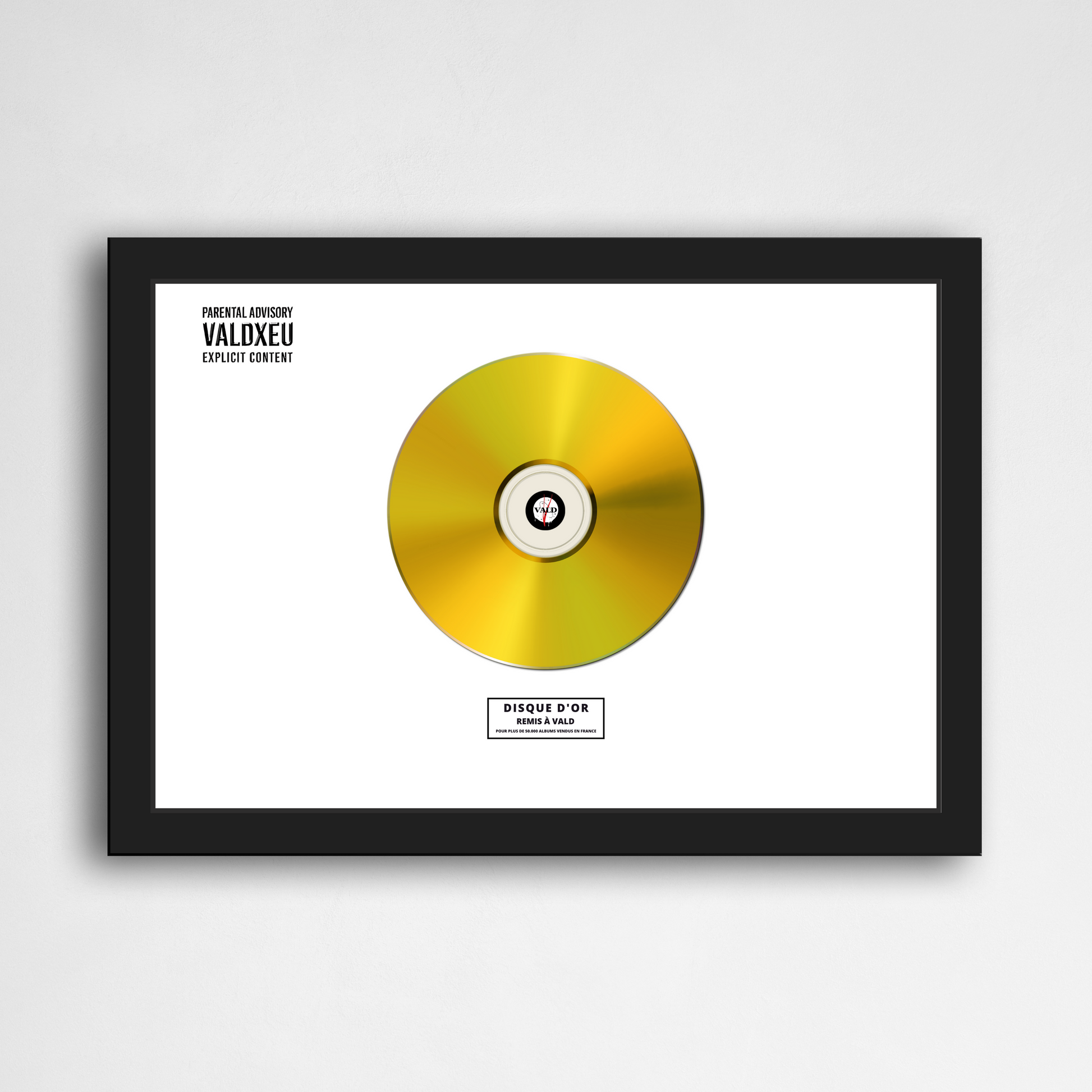 Disque d'or Vald - XEU | Rapcertif