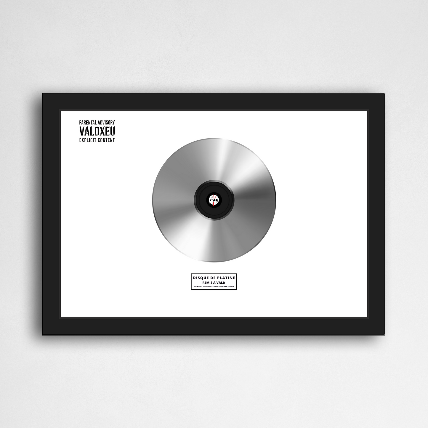 Disque de platine Vald - XEU | Rapcertif