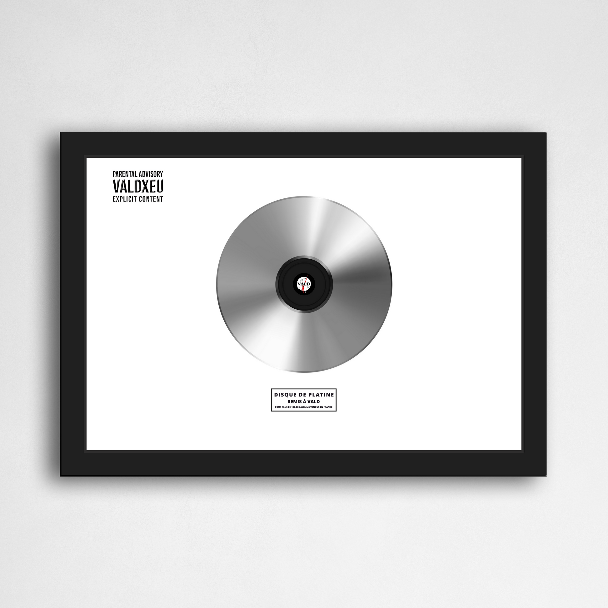 Disque de platine Vald - XEU | Rapcertif