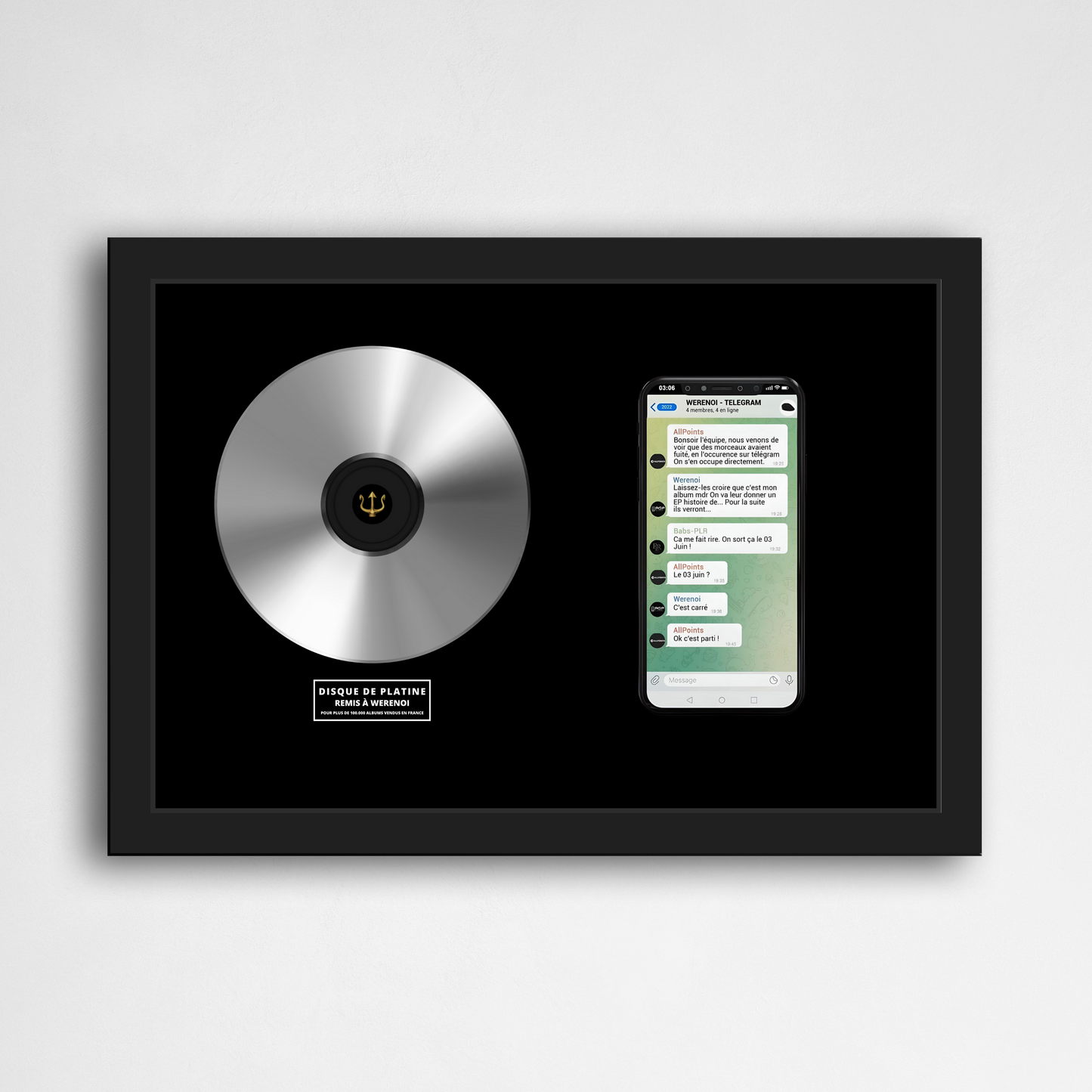 Disque de platine Werenoi - Telegram | Rapcertif