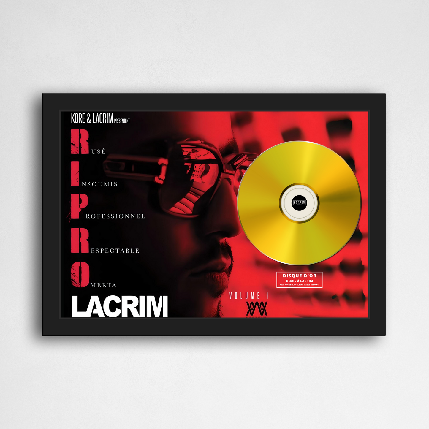 Disque d'or Lacrim - RIPRO Volume 1 | Rapcertif