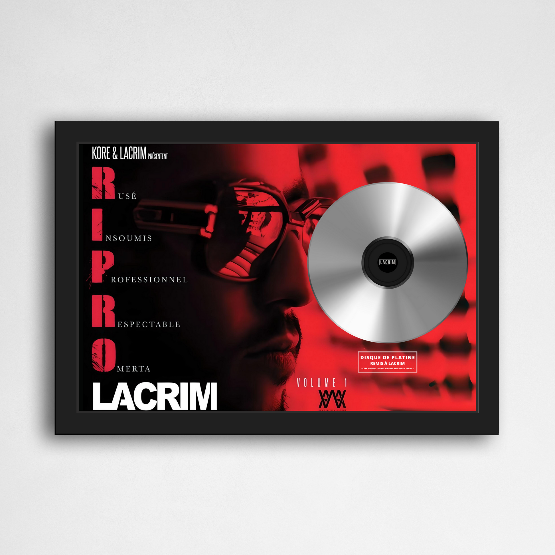 Disque de platine Lacrim - RIPRO Volume 1 | Rapcertif
